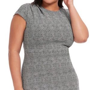 Adriana Papell Black And White Cap Sleeve Dress